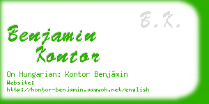 benjamin kontor business card